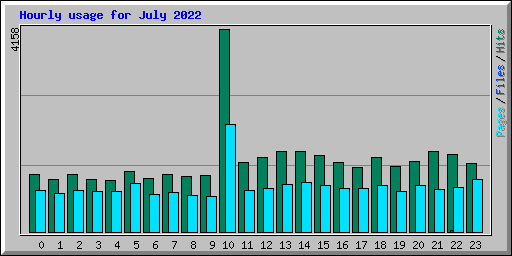 Hourly usage for July 2022